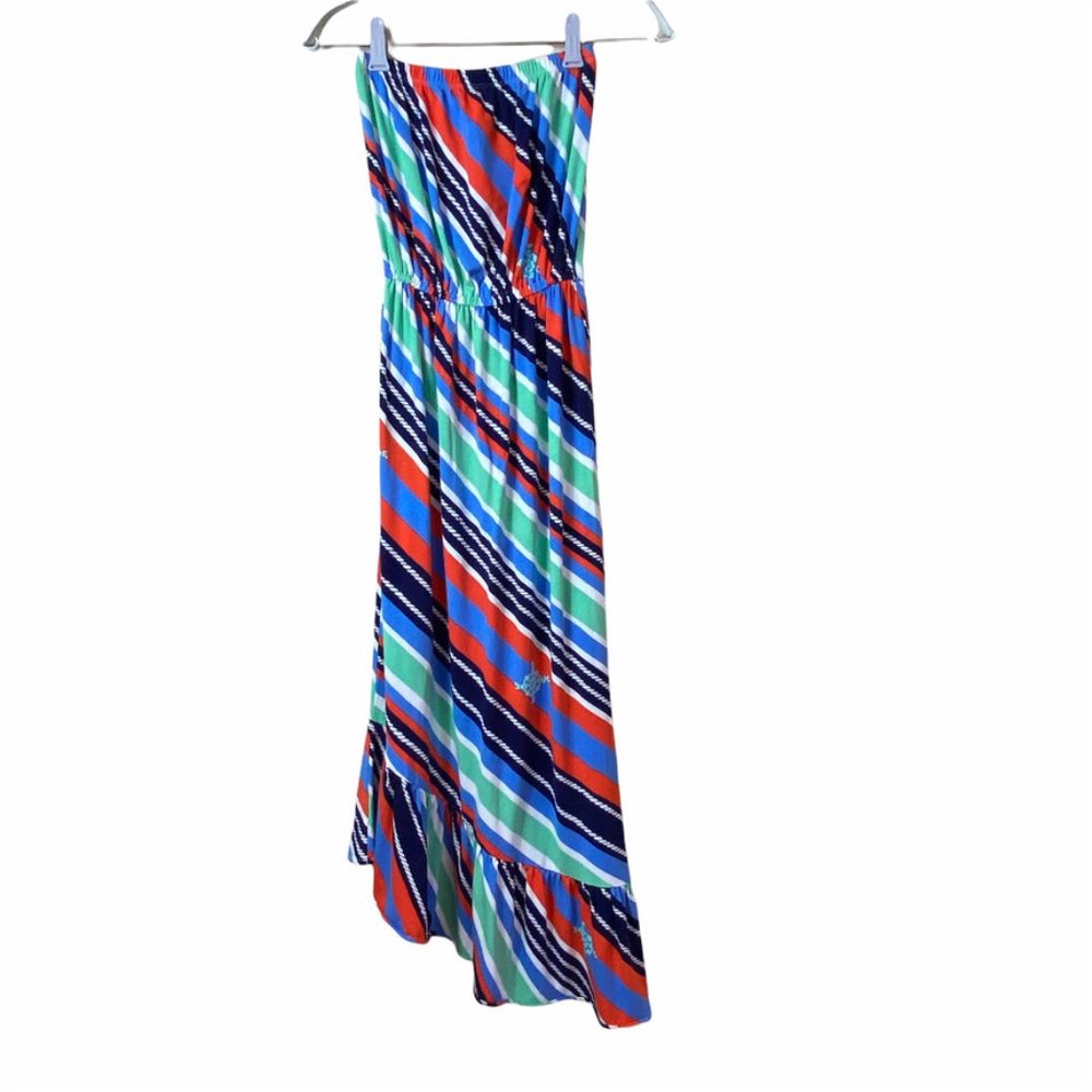 LILLY PULITZER strapless multicolor  asymmetrical dress EUC